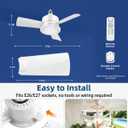 Socket Fan Light with Remote,3 Colors 3000K-6500K Dimmable LED Light Bulb Fan for E26/E27 Base,Small Ceiling Fan with Socket Extender,Screw in Small Ceiling Fan for Bedroom Living Room Kitchen,White