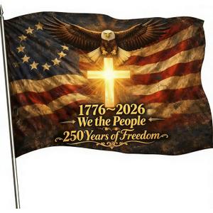 3 x 250th Anniversary USA Flag, 1776-2026 Patriotic Outdoor Banner, 3x5 Ft, Double Sided 3-Ply, 4th of July Yard Decor (We The People)