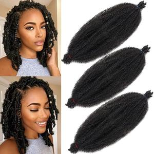 8 Inch Pre Fluffed Wrapping Hair 3 Packs Pre Separated Springy Afro Twist Hair For Locs Afro Twist Hair Natural Black Marley Twist Crochet Braiding Hair Soft Synthetic Extensions (8 Inch 3Pcs, 1B#)
