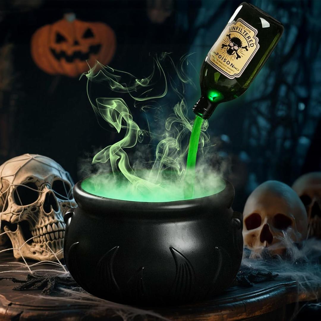 Halloween Decorations Indoor - DIY Floating Potion Set with Witches Cauldron and Mist Maker - Spooky Vintage Black Plastic Bowl Hocus Pocus Party Decor for Home Table Mantel Kitchen Room Halloween Decorations Indoor - DIY Floating Potion Set with Witches Cauldron and Mist Maker - Spooky Vintage Black Plastic Bowl Hocus Pocus Party Decor for Home Table Mantel Kitchen Room