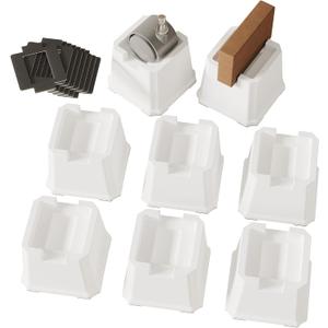 Bed Risers 3 Inch Set of 8 for Wheels, Heavy Duty Bed Elevators Lifts Up 2,000 lbs Furniture Risers 3 in fits for Casters or Legs of Sofa, Table, Bed Frame, White