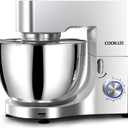 COOKLEE Stand Mixer, 9.5 Qt. 660W 10-Speed Electric Kitchen Mixer with Dishwasher-Safe Dough Hooks, Flat Beaters, Wire Whip & Pouring Shield Attachments for Most Home Cooks, Silver