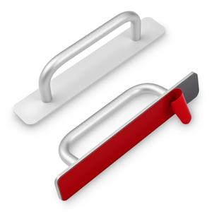 ValueBargain 1Pct Adhesive Cabinet Handles, 5.8 Inch Adhesive Handle, No Drill Push Pull for Cabinet Drawer Sliding Closet Window Door Kitchen Bathroom (Silver)