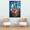 GSPQAZ Ghosts at the Haunted Castle Canvas Print - Spooky Halloween Wall Art for Home Dcor 12x18-Unframed (U698)