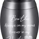 CREATCABIN Small Cremation Urns Brother Ashes Urn Cremains Stainless Steel Mini Sharing Burial Funeral Keepsake Urns for Family Brother Human 1.57 x 1.18Inch-Always on My Mind Forever in My Heart