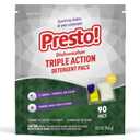 Amazon Brand - Presto! Triple Action Dishwasher Pacs, Lemon Scent, 90 Count