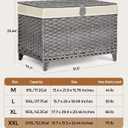 Wicker Storage Basket with Lid, 200L Storage Bin with Removable Liner Bag