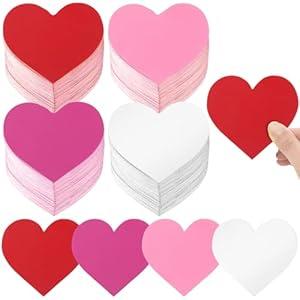 Ferraycle 108 Pcs Valentine's Day Paper Hearts Cut Outs Large Valentine's Day Cutouts Hearts Shaped Paper Cutouts Double Sided Cardstock Decor for Bulletin Board Craft Wall Galentines Decoration
