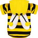 Adorable Bumblebee Halloween Costume Hoodie for Medium Dogs: Featuring Fun Wings and a Cozy Black and Yellow Sweatshirt Design, Perfect for Cosplay and Festive Celebrations! Large