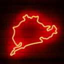 Nurburgring Neon Sign Dimmable LED Light for Racing Tracks, Neon Wall Decor, Ideal for Bedrooms, Garages, Game Rooms, Men's Spaces, and Racing Fan Gifts (14 x 12 inches)