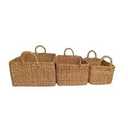 Wicker Basket with Handles Natural Brown 4 PRS 10x15 17x11 14x19 20x16