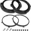 X AUTOHAUX 7 Inch Round Headlight Mounting Retaining Bracket Ring Set with Headlight Metal Ring for Jeep Wrangler JK 2007-2017 Black