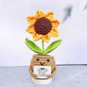 Gossby Positive Sunflower Doll Crochet with Card - Dad Thank You for Being My Rock - Gift for Dad from Daughter, Son, Kid - Fathers Day, Christmas, Birthday Gift - Sentimental Present Idea for Father