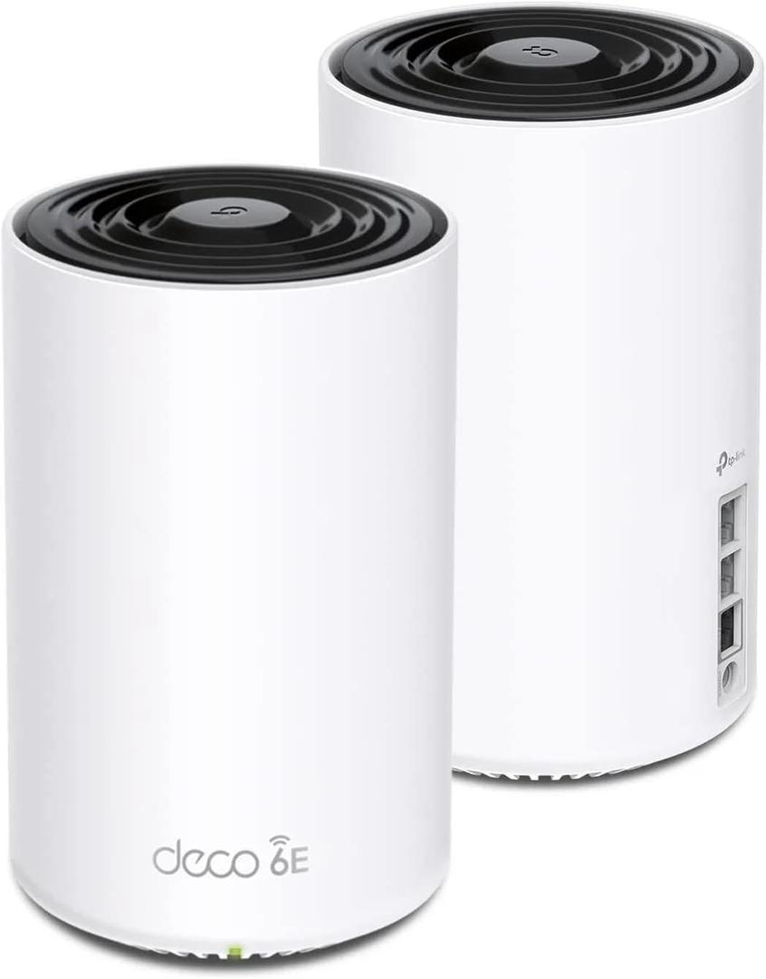 TP-Link Deco XE75 Pro AXE5400 Tri-Band WiFi 6E Mesh System - 2.5G WAN/LAN Port, Covers up to 5500 Sq.Ft, Replaces WiFi Router and Extender, AI-Driven Mesh, New 6GHz Band, 2-Pack