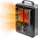 Comfort Zone Electric Portable Milkhouse Style Utility Space Heater with Adjustable Thermostat, Overheat Protection, and Safety Tip-Over Switch, Ideal for Garage or Greenhouse, 1,500W, CZ798BK (Black)
