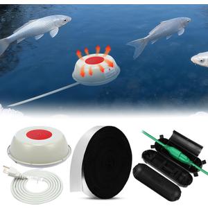 Pond Water Heater 1000w Floating Pond De Icer for Outdoor Koi Fish Durable Cast Aluminum Heater with Thermostatically Controlled for Winter Livestock Poultry Tank Drink