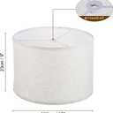 PATIKIL Drum Lamp Shades, 13"x13"x9" Linen Round Lamp Shade for Table Lamps Easy Assembly Lampshade for Table Lamps Floor Lamps Bedside, Beige