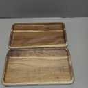 VERTORGAN 2 Pack Acacia Wood Serving Tray,9.8x5.9 Inch Decorative Trays Platter for Coffee Table,Living Room,Bar,Party,Mini Charcuterie Boards Cheese Board,Home Decor