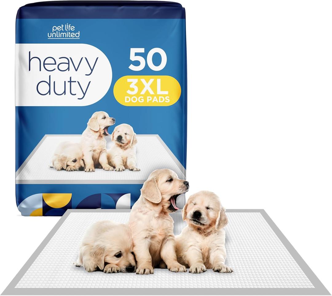 Pet Life Unlimited Heavy Duty 3XL Puppy Pads | Dog Pads | Training Pads | Odor Controlling Paw Activated Fragrance | Super Absorbent | Leak Proof | Made in The USA | 36" x 36" | 50 Count