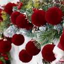 RoseCraft 30PCS Burgundy Velvet Christmas Ball Ornaments Set, 60MM/2.3Inch Shatterproof Flocked Ornament for Christmas Tree Hanging Holiday Valentine's Day Party Xmas Decorations.