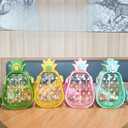 Cute Pineapple Plastic Water Bottle with Straw,600 ML Pineapple Shape Juice Cup with Adjustable Shoulder Strap,BPA Free Leakproof Drinking Bottle for Travel Outdoor Sports (Yellow)