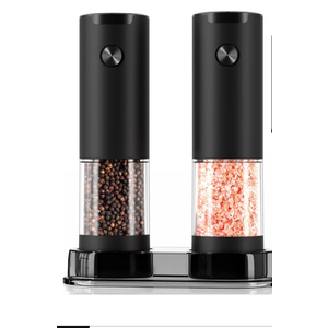 Electric Salt and Pepper Grinder Set, Upgraded Large 100ML Capacity, Automatic Battery Powered Pepper Mills with LED Light, Adjustable Coarseness, One Hand Operation
