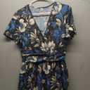 Berydress Sundresses for Women Beach Fashion Short Sleeve Square Neck Flowy Casual Short Smocked Summer Resort Dress with Pockets(M,6203-Navy Flo)