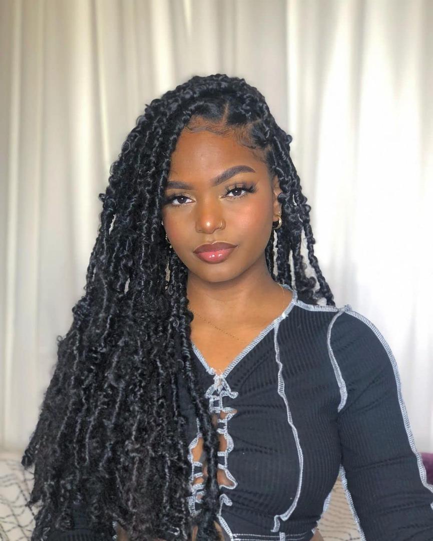 ZRQ 24 Inch Butterfly Crochet Hair 6 Packs Long Faux Locs Crochet Braids Hair for Black Women