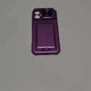 SSLOTSCASE for iPhone 17 Pro Max Case with Card Holder & Sliding Camera Lens Cover & Hidden Kickstand & Camera Stand & Wallet, Silicone Edge Durable Protective Case for iPhone 17 Pro Max, Dark Purple