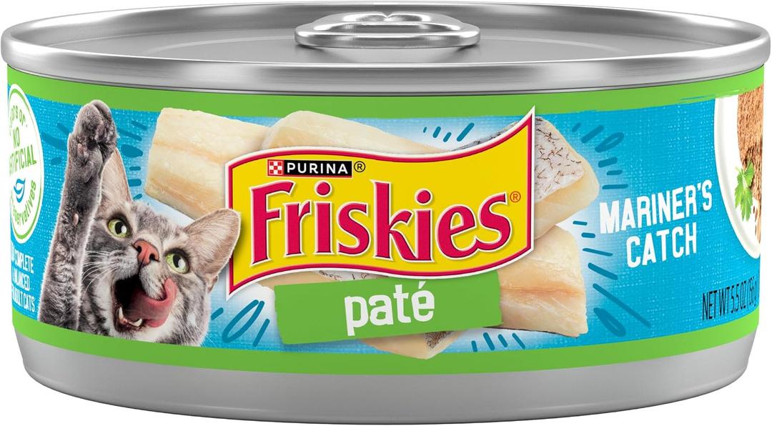 Purina Friskies Wet Cat Food Pate, Mariners Catch - (Pack of 24) 5.5 oz. Cans (EXP 03/31/28)