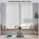 Joydeco 100% Blackout Roller Shades (Pro), Free-Stop Cordless Blinds for Windows, UV Protection, Natural Woven Blinds for Home and Office, Light-Proof Aluminum Cover (35" W x 75" H, White)