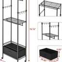 VyGrow Clothes Rack, Clothing Rack for Hanging Clothes, 4 Tiers Adjustable Closet Organizer System with Drawer | Double Rods | Side Hooks | Load 445lbs | 23" L x 13.18" W x 78.74" H | Black
