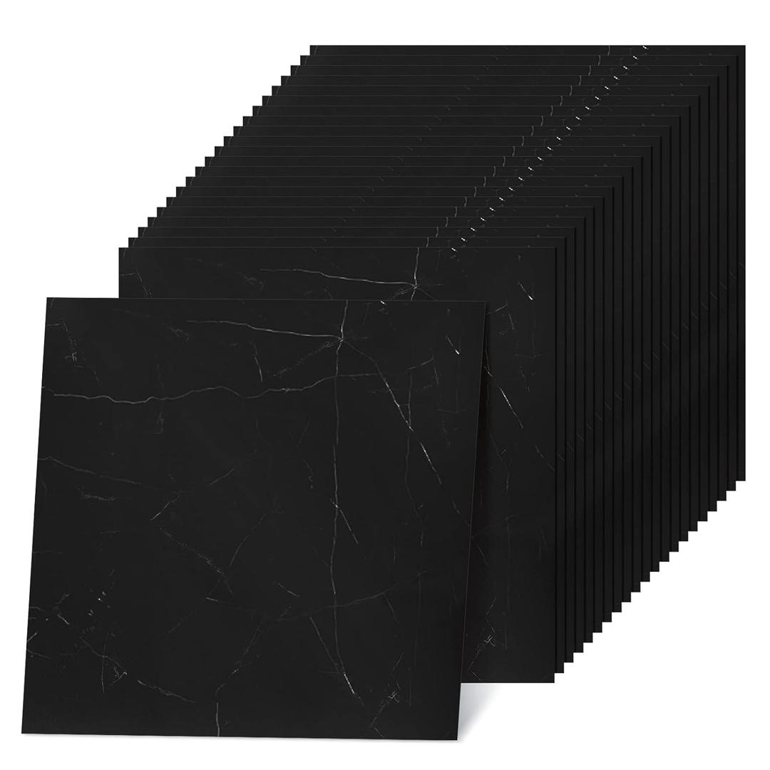 Spiareal 100Pcs Self Adhesive Peel and Stick Floor Tile 12 x 12 Inch Waterproof Vinyl Flooring Tile Sticker for Kitchen Bedroom Basement Bathroom(Modern Style)
