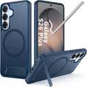 Magnetic for Samsung Galaxy S26 Plus Case [Compatible with MagSafe][Full Camera Protection][Built-in Invisible Kickstand] Translucent Matte Phone Back Cover - Blue