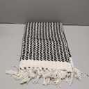 Lahome Boho Bathroom Rugs, Small 2x3 Front Door Mat Lightweight Kitchen Rug Woven Cotton Area Rug with Tassels, Farmhouse Washable Black and White Throw Rug Low Pile Carpet for Entry Laundry