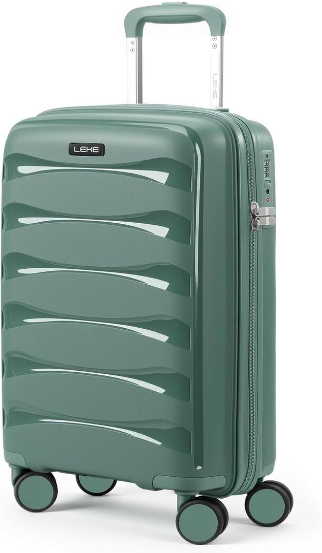 20 inch carry on luggage 22x14x9 Airline Approved, Green