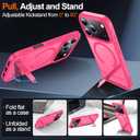 MOZOTER for iPhone 17 Pro Case with Kickstand,[Compatible with MagSafe] [12FT Military Grade Protection] Slim Translucent Matte Shockproof Phone Case,6.3",Rosered