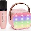 YLL Karaoke Machine for Kids Adults, Portable Mini Bluetooth Speaker with Wireless Microphone, Most Popular Birthday Gifts Toys for Girls 3, 4, 5, 6, 7, 8, 9, 10, 11, 12+Year Old (Lightpink 1 Mic) (P-ink 1 Mic)