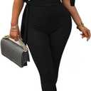 Women's Sexy One Off Shoulder Jumpsuits Sleeveless Bodycon Rompers One Piece Outfits (Large, A-black)