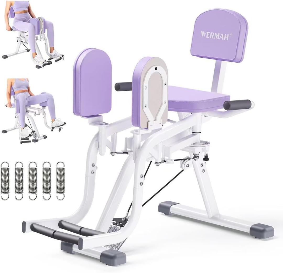 Hip Adduction Abduction Machine for Home Gym, 5-Level 29-165lbs Adjustable Resistance Compact Inner and Outer Thigh Workout for Women, Glute Machines for Strength Training
