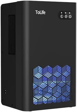 ToLife Dehumidifier for Home, 1000 sq.ft Dehumidifiers for Basement Bedroom Bathroom with 95 OZ Water Tank, Auto Shut Off 7 Colors LED Light, Black