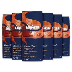 Lavazza House Blend Perfetto Ground Coffee 6 Bags of 12oz, Medium Roast, Full-bodied, Intensity 3/5, 100% Arabica, Ideal for Drip Brewers, (Pack of 6) - Package May Vary (EXP 06/30/28)