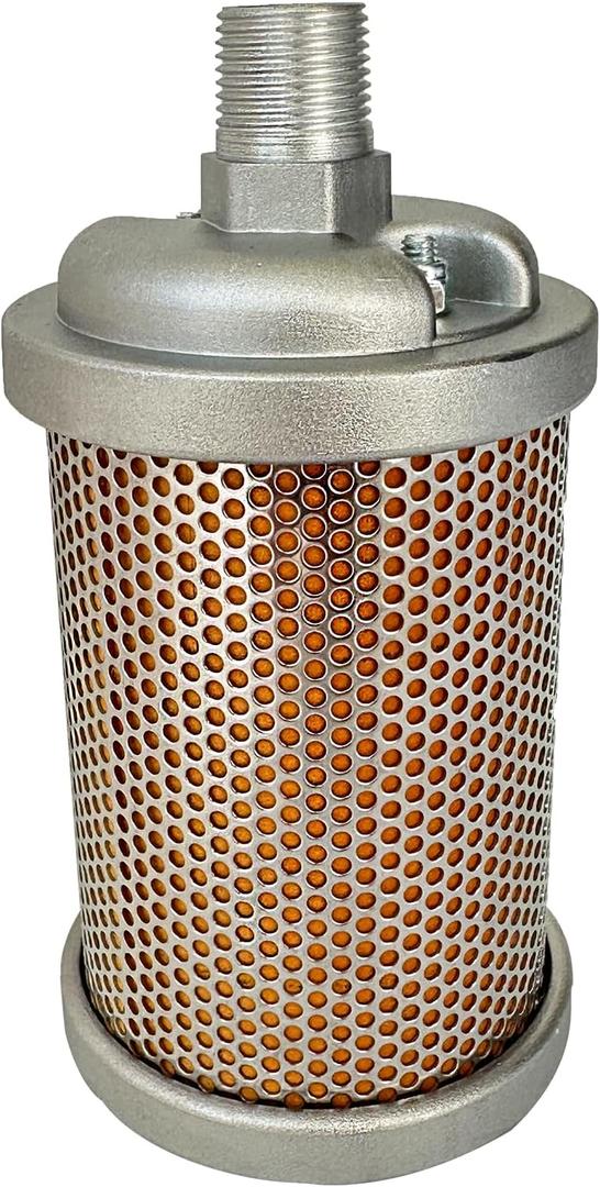 M00 Air Compressor Muffler 3/8" NPT Male, Air Exhaust Silencer for Compressor Dryer Compressed Air Equipment and Systems, Single Chamber 145 PSI