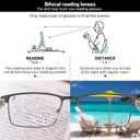 LKEYE Bifocal Reading Glasses Men Blue Light Computer Readers Clear Top Designer Metal Frame Fashion Spring Hinge Eyeglasses