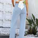 ETTELO Womens Jeans High Waisted Straight Leg Loose Stretchy Lightweight Tummy Control Trendy Jeans for Women 2025 (Blue)
