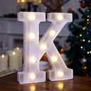 LED Marquee Sign Light Up Letters, Alphabet Light Up Letters Sign, Battery Powered LED Letter Lights for Night Light, Wedding, Birthday, Party, Christmas or Home Decor (Letter K)