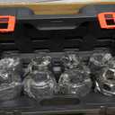 3/4" Drive Spindle Axle Nut Impact Socket Set, 6 Point Large Socket Set, CR-MO, 2-1/16" to 2-1/2", Heavy Duty Impact Socket Set Use In Removing And Installing Axle Nuts