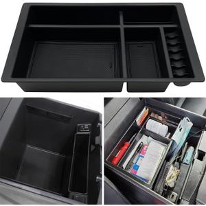 Center Console Organizer Compatible with 2015-2020 Chevy Yukon Tahoe Suburban and 2014-2018 GMC Sierra Silverado Tray Accessories Armrest Storage-Full Console w/Bucket Seats ONLY