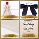 4 x Mr and Mrs Gifts, Wedding Gifts for Couples 2025 Bridal Shower Bride To Be Gift for Mr and Mrs Just Married Decorations- Pairs Well With Planning A Wedding - Reusable Wine Bag w/Black Bow