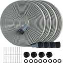 Hopegiver Sprinkler Soaker Hose 50ft 4-Pack Yard, Sprinkler Hose 200 ft for Lawn Water Saving with Stakes, Drip Irrigation Hoses Garden Watering System(Grey,50ft 4-Pack) (Gray)